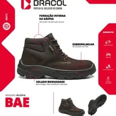 Bota Botina de Segurança Bracol Bico de PVC com c.a Palmilha Gel Conforto