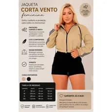 Jaqueta Feminina Corta Vento Tactel FERNANDA moda gringa
