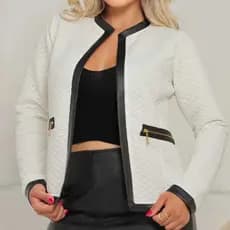 Blazer Social Feminino Forrado Casaco Inverno de Matelassê