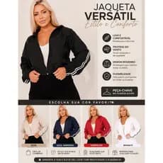 Jaqueta feminina Tactel Com Capuz Estilosa com Faixas Laterais Lançamento