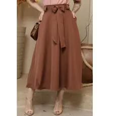 Saia Midi Feminina Plissada com Cinto Laço – Elegante, Confortável e Versátil