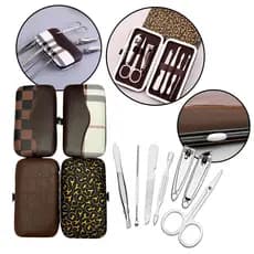 Kit Manicure Cortador de Unha Portátil 7 Peças - Conjunto Manicure Completo Com Estojo