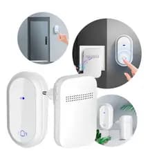 Campainha Autoalimentada Sem Fio e Sem Bateria com 38 Melodias Branco