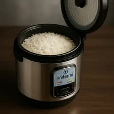 Panela de Arroz Elétrica de Inox 10/6 xícaras 127V/220V  Unitermi 500w Com Legumeira Rice