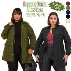CASACO SOBRETUDO PLUS SIZE DE INVERNO PARKA DE FRIO PLUS SIZE MANGA LONGA G1 G2 G3