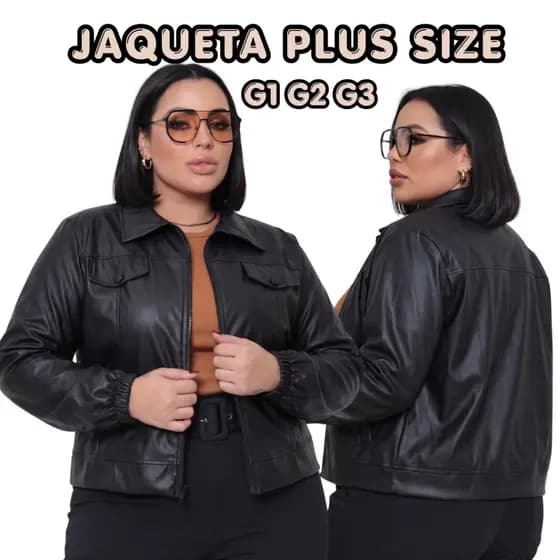 JAQUETA DE COURO PLUS SIZE INVERNO ESTILO MOTOQUEIRA COURINO BOMBER ZÍPER TRATORADO G1 G2 G3