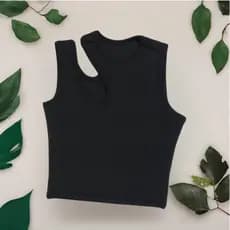 Cropped Feminino 2 alças Canelado Anaruga Moda Gringa Blogueira Verão 2024 Regata 3 alças