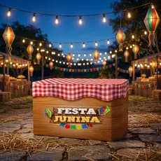 Toalha de Mesa Festa Junina Arraiá  Decoração São João Tecido Veste Fácil || Acabamento a Laser