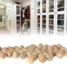 Bola de Cedro Anti Mofo Traça Bolor 3 Bolinhas com Saco de Organza Branco
