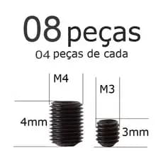 Parafuso Allen sem Cabeça Alen Berne Grub M3 X 3mm M4 X 4mm Freio Baja HPI