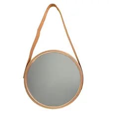 Espelho Decorativo Redondo 33cm Preto – Design Moderno p/ Sala, Quarto e Banheiro