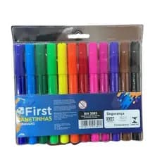 Kit Canetinhas Hidrográficas Coloridas 12 Cores Marcadores Artísticos Escolares