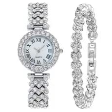 Relógio Ice Diamante Cravejado Relógio + Pulseira Relógio Feminino