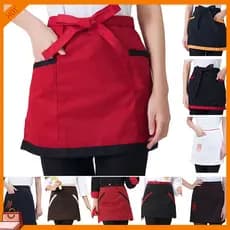EDGward6.br Cooking Apron Soft with Tether Household Short Waist Apron for Kitchen