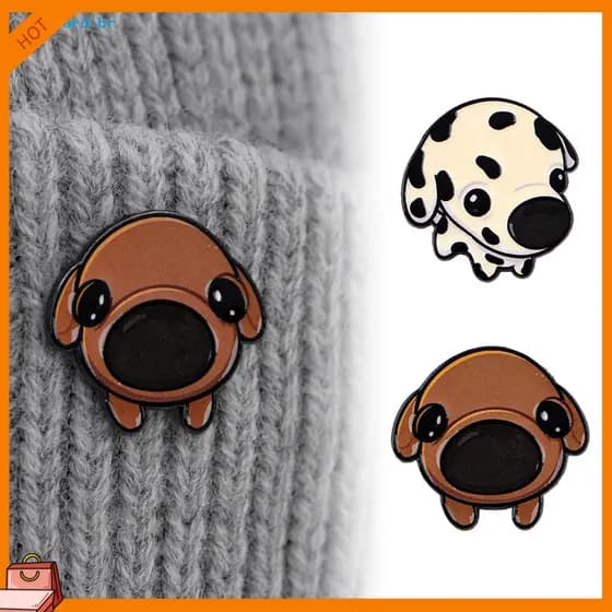 4.br Brooch Pin, 3D Puppy Shape Lapel Pin, Metal Enamel Technology Backpack Decorative Badge for Jackets Bags Hats Gift