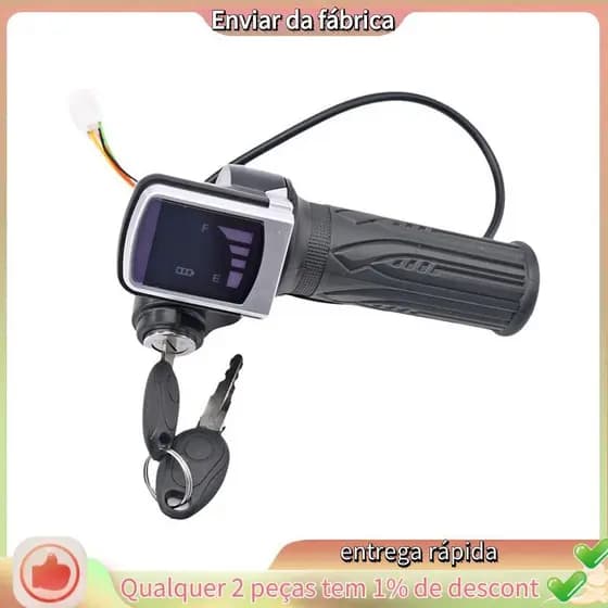 Aperto Do Acelerador Com Indicador De Energia De Bloqueio De Chave 36V Para Scooter Elétrica Bicicletas Elétricas E Moto