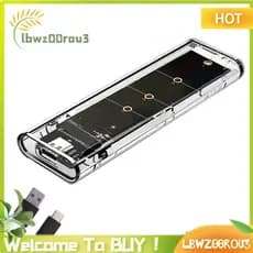 M . 2 NGFF SATA Protocolo Duplo SSD Caso Claro USB Tipo C 10Gbps PCI-E M2 Transparente Gabinete Externo Caixa De Disco R