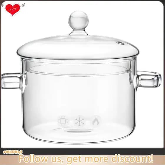 Panelas De Vidro Para Cozinhar No Fogão Panela De 1.9L/67oz Com Tampa Adequada , Sopa , Chá , Leite .