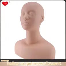 Manequim Profissional De Silicone Para Exercício De Ombro E Cabeça Extensão De Maquiagem , Cílios Exercícios De Massagem