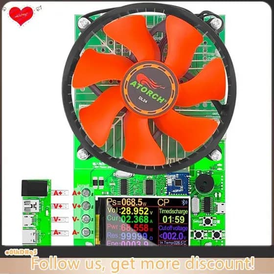 ATORCH 150W 25A Capacidade Da Bateria Testador De 4 Fios DC USB Carga Eletrônica Monitor De Descarga De Lítio Verificado