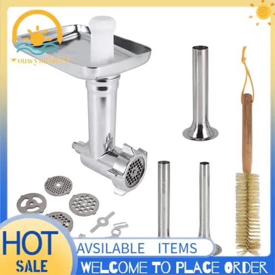1 Conjunto De Acessório De Moedor De Alimentos De Metal Para Misturadores De Suporte KitchenAid , Carne Incluído