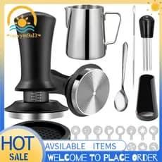22 Peças Acessórios Para Café Expresso Conjunto De Calcadeira De Com , Ferramenta WDT , Agitador , Jarra De Espuma 51mm