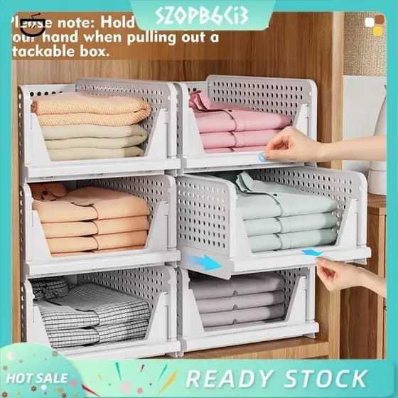[szopb6ci3 . br] Caixa De Armazenamento De Guarda-Roupa Empilhável Gaveta Roupas Adequadas Para
