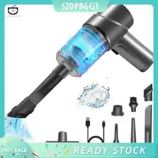 [szopb6ci3 . br] Aspirador De Pó Portátil Sem Fio Cinza ABS 6000PA Poderoso Para Carro 120W Mini Casa , Pêlos De Animais