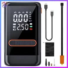 Compressor De Ar Portátil Recarregável USB Para Inflador De Pneus Sem Fio Com Display LED