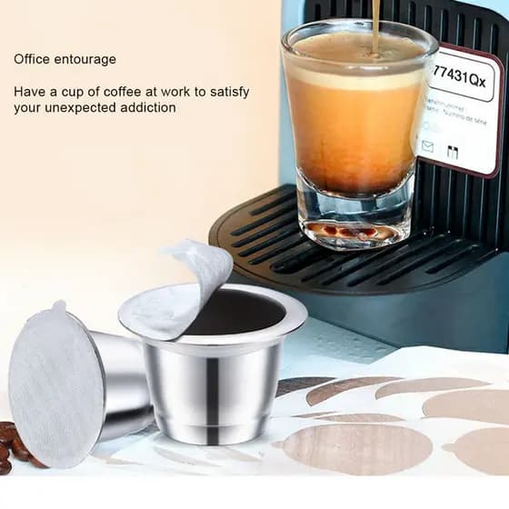 100Pcs Adesivo De Alumínio Tampas Selos Adesivos Para Enchimento De Cápsula De Café Nespresso Vazia Descartável Tampa Reutilizável 37Mm