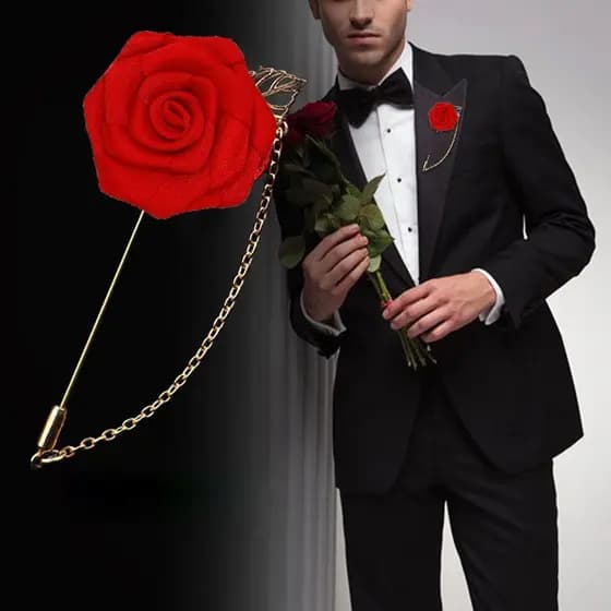 Joias Elegantes Alfinetes De Lapela Artificial Corsage Folhas Rosas Broche Simples