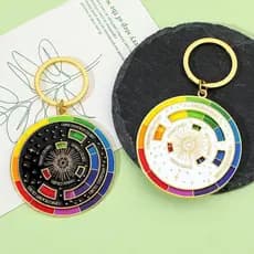 Novo Chaveiro De Roda Colorida , Bússola Giratória De Paleta , Metal