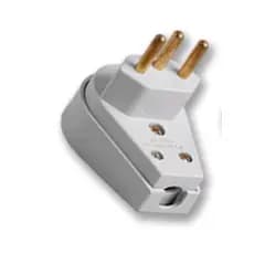 Pluge plug pino macho prensa cabo gigante 90° 2p+t 10A e 20A 250v branco