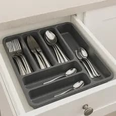Porta Talher De Gaveta Organizador Com Divisórias Cozinha Suporte Separador Talheres Versátil