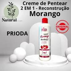 Creme de Pentear Condicionante 2 em 1 Reconstrução Morango - todos os tipos de cabelos - 500 ml