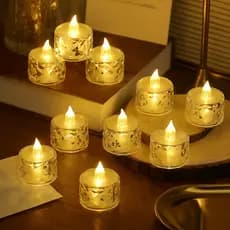 Kit Mini Velas LED Decorativas Cristal c/ Bateria Inclusa | 6, 12 ou 24 Unidades