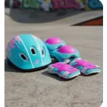 Kit Seguro Protecao Infantil Capacete Joelheira Cotoveleira Conjunto 7 Pecas Sortido