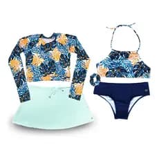 Kit Biquíni Juvenil Grappin Proteção Uv Saia Praia Infantil