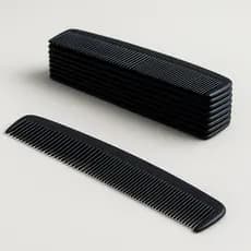 Kit 24 Pentes Masculinos Pretos de Bolso para Cabelo, Barba e Bigode Profissional Barbearia