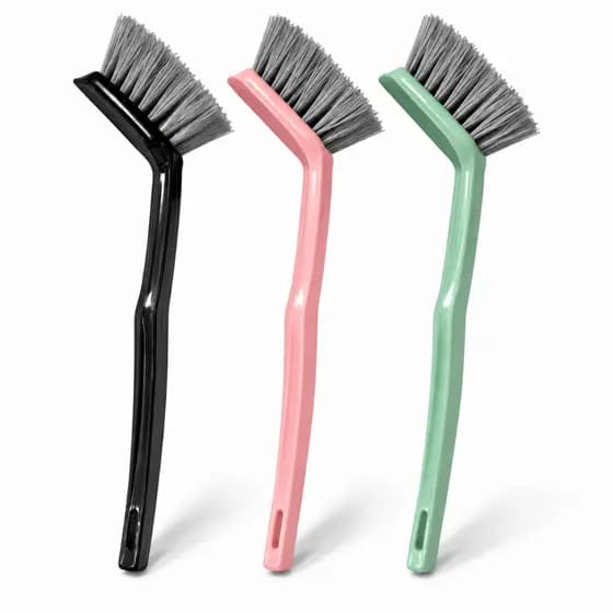 Kit Escova de Limpeza Multiuso 3 Unidades – Cabo Longo 24cm Para Cozinha Banheiro Azulejo