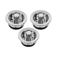 Kit 3 Ralo Cestinha de Pia De Cozinha 6cm com Válvula Americana Ralinho Cromado Cesto Para Cuba