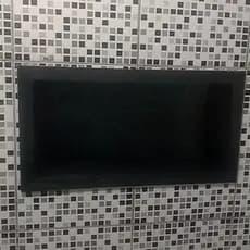 Nicho para Banheiro Prateleira com borda Embutir 33x63 Preto - Organize!
