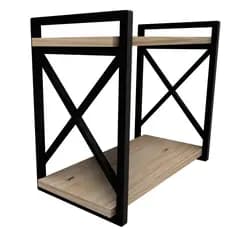Prateleira Preta Industrial  15 / 20x45cm para Organizar o Banheiro
