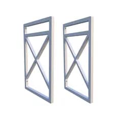 Suportes p/ prateleiras X estilo industrial, Medidas 37 de altura 23 cm de largura externa, Branco