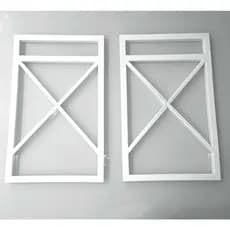 Suportes p/ prateleiras X estilo industrial, Medidas 37 de altura 23 cm de largura externa, Branco