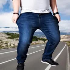 Jeans Masculino Zíper Lycra Jeans Stretch plus size tamanho 50 52 54 56 Fabricantes Preços Especiais Venda Direta
