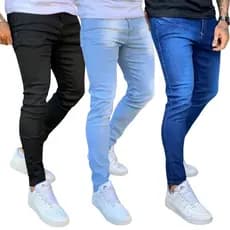 Calças Jeans Masculina Premium Skinny Corte Tradicional Basico Com Lycra Lavagem Clara Escura Ou Preta Premium