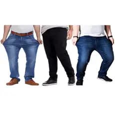 Kit 3 Calça Masculino Zíper Lycra Jeans Stretch plus size tamanho 50 52 54 56 Fabricantes Preços Especiais Venda Direta