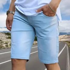 Bermuda Jeans Shorts Masculinos Alta Qualidade Com Elastano Sport Loja de Fábrica