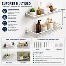 suporte para banheiro,cozinha,area interna e externa de furar branco
